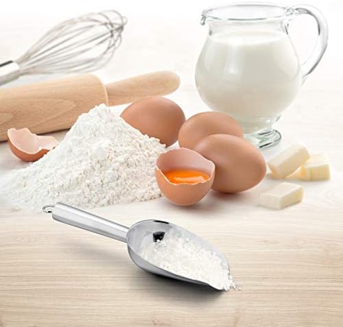 P&P CHEF Ice Scoop Set of 3, Stainless Steel food Scoop, 3+3+3 Oz & Silver