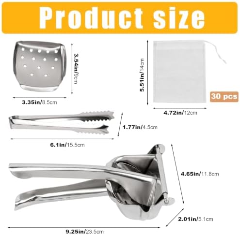 Manual Fruit Juice Squeezer, 304 Stainless Steel Hand Citrus Press