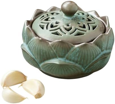 Ceramic Garlic Keeper With Lid Terracotta Holder For Counter