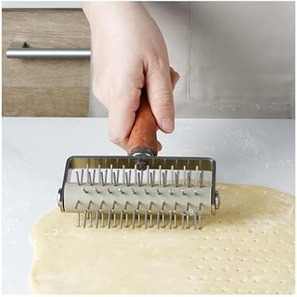 Stainless Steel Pizza Dough Roller Docker Needle Roller Pizza Puncher Pizza Bread Pin Puncher Pizza Wheel for Pizza Cookie Pie Pastry Bread