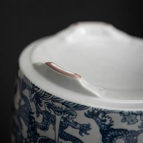 Ceramic Garlic Keeper Storage Jar: Blue and White Porcelain Garlic Keeper, Breathable Garlic Holder Storage Tank, Kitchen Garlic Saver Storage Chili Garlic Container