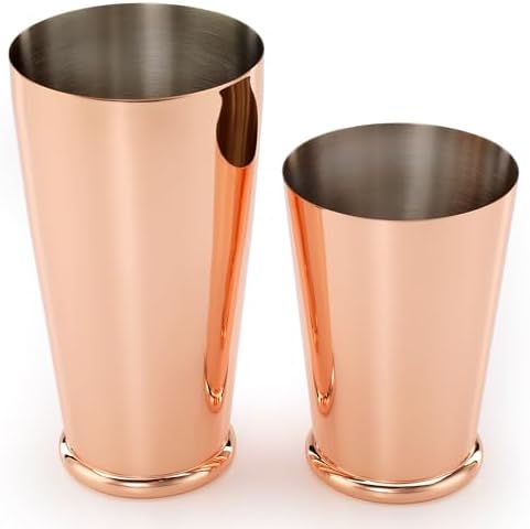Barfly Cocktail Shaker Set with Weighted Bottom, Deluxe 18 and 28 oz, Copper
