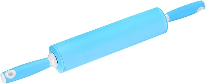 HARFINGTON Silicone Rolling Pins for Baking 20.5 Inch Rubber Handle Non-Stick Rolling Pin Small Roller Playdough Rolling Pins for Dough Pizza Pastry Fondant Kitchen, Blue