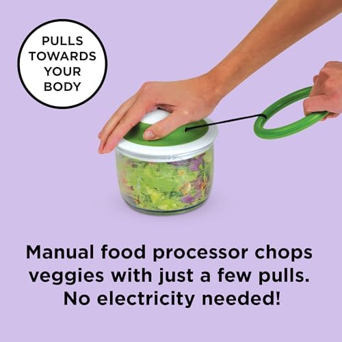 Chef'n VeggiChop Hand-Powered Food Chopper (Arugula), 5.5" x 5.5" x 5"
