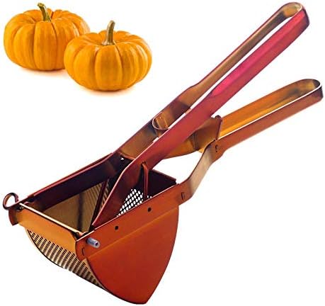 Potato Ricer Masher Baby Food Strainer Stainless Steel Food Strainer Masher Press for Vegetables Fruit Pumpkin (Orange)