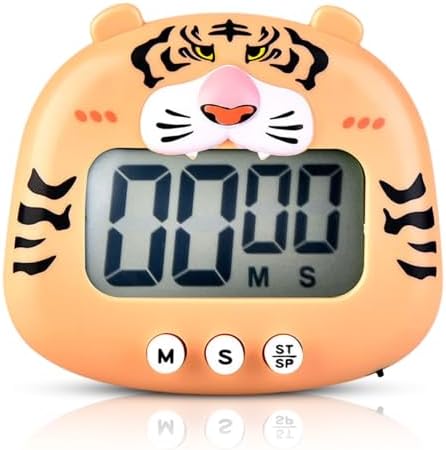 Cute Cartoon Animal Timer, Digital Kitchen Timer Magnetic Countdown Timer with on Off Switch and Large LCD Display for Cooking, Baking, Classroom Supplies