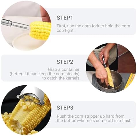 2 Pack Corn Peeler and Holder Set, Corn Stripper for Corn on the Cob