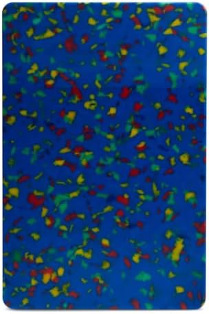 Core Kitchen Rainbow Confetti on Blue 8 x 12 Inch Recycled Plastic Charcuterie Platter Chopping Cutting Board with Non-Slip Footing, Kitchen Display Tray, 46372