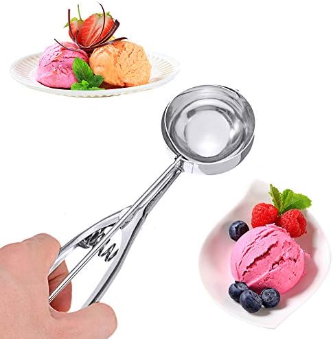 Stainless Steel Ice Cream Scoop with Trigger Release,Professional Cookie Scoop Kitchen Tools,Perfect Muffin Scoop Set for Cookie, Ice Cream, Cupcake, Muffin, Meatball. Mix 3 Pack