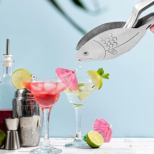 Garhelper Manual Stainless Steel Fish Shape Citrus Juicer, Ergonomic Design for Orange, Lemon, Lime, Pomegranate