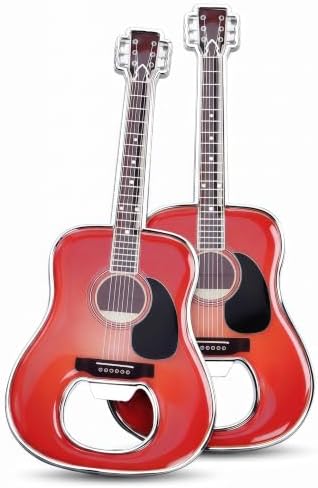 Guitar Shaped Bottle Opener, 2 Pack Metal Beer Opener Gift for Music Lovers