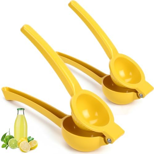 2 Pcs Handheld Lemon Squeezer Metal Juicer Seed Catcher