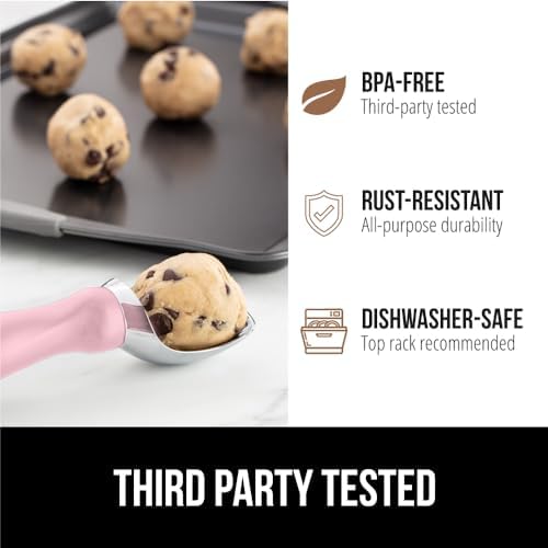 GORILLA GRIP® Heavy Duty Ice Cream Scoop, Professional Scooper, Pink