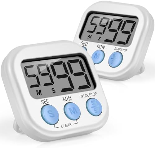 Weewooday 24 Pcs Digital Kitchen Timer Bulk, White