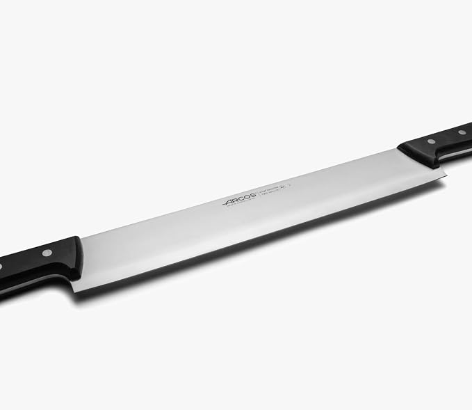 Arcos Cheese Knife 16 Inch Nitrum Stainless Steel and 400 mm blade. 1150 gr. Ergonomic Polyoxymethylene POM Handle. Series Universal. Color Black