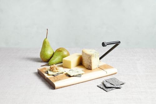 Artesà Acacia Wood Wire Cheese Slicer Board, 27 x 19 cm (10.5 x 7.5 Inch), Brown/Black