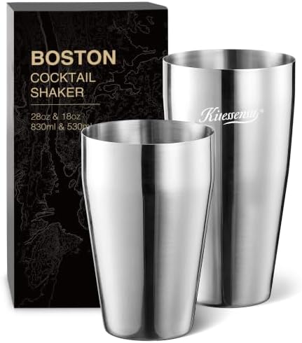 KITESSENSU Cocktail Shaker Set, 2-Piece Boston Shaker Set for Drink Mixing