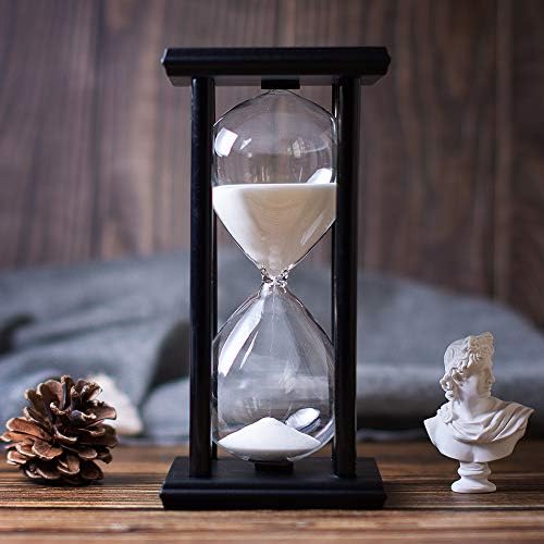 BELLAWARE Hourglass Timer with White Sand, 30 Minute Wooden Sand Timer