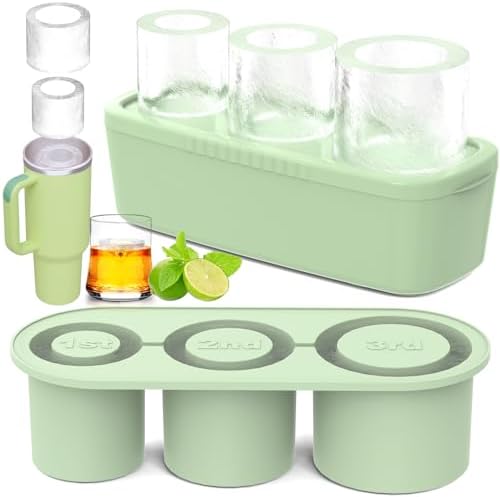 3 Pcs Silicone Ice Cube Tray for 30-40 Oz Tumblers with Lid and Storage Bin