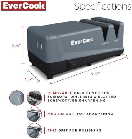 Precision Electric Knife Sharpener for Kitchen Knives, 2-Stage Sharpening and Polishing, Ceramic Grinding Wheels, and Non-Slip EVA Feet
