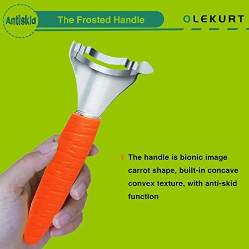 Carrot Shaped Corn Peeler, Corn Stripper for Corn on the Cob Remover Tool, Magic Corn Cob Peeler with Good Grips (Red)