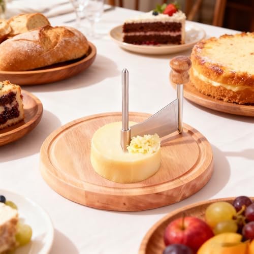 Wooden Cheese Curler Wheel, Cheese Shaver Cutter for Tete de Moine