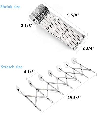 7 Wheel Stainless Steel Pastry Cutter,Expandable Pizza Slicer,Adjustable Cutter Roller Cookie Dough Cutter Divider
