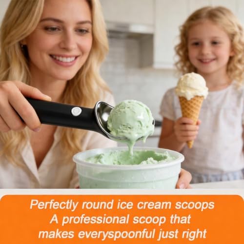 Heated Ice Cream Scoop, Fast Heating Electric Scooper, Rechargeable