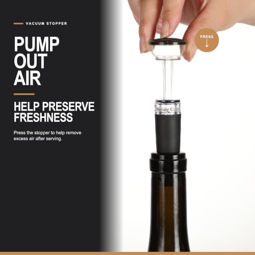 Honey Coco Wine Aerator Pourer with Vacuum Pump Stopper