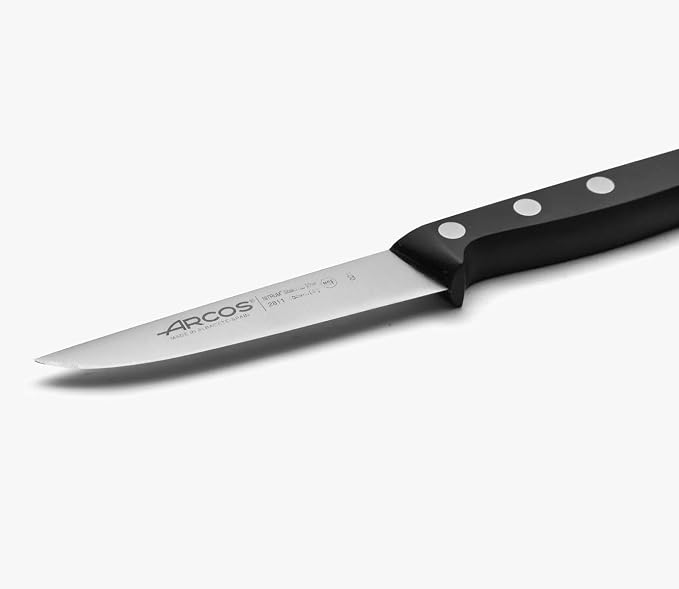 Arcos Vegatable Knife 4 Inch Stainless Steel. Professional Vegetable Knife for Peeling Fruits and Vegetables. Ergonomic Polyoxymethylene Handle and 100 mm Blade. Series Universal. Color Black.