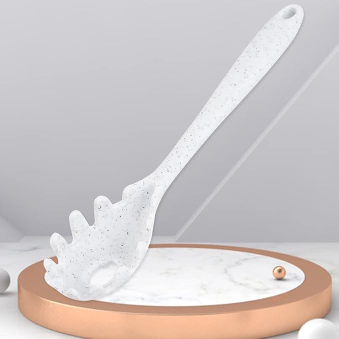 Spaghetti Spoon Silicone Pasta Fork Spaghetti Strainer Server Spoon Design Noodle Egg Cooking Tools for Kitchen Restaurant White Cooking