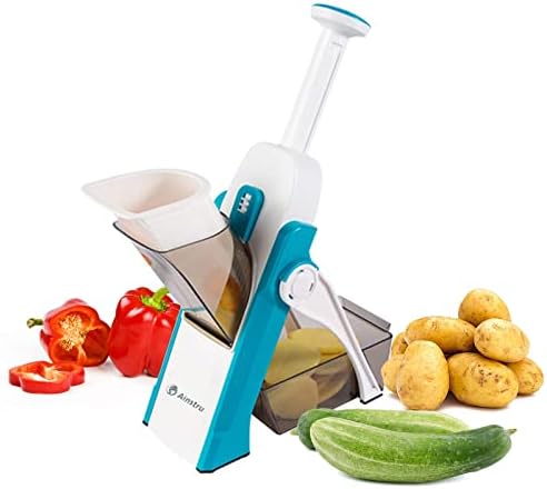 Vegetable Chopper Mandoline Slicer Adjustable Vegetable Cutter Safe Multi-purpose Food Vegetable Slicer for Kitchen (Blue), 12.7*5.3*5 inch