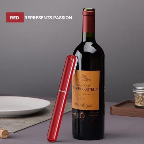 2-in-1 Air Pressure Wine Opener with Foil Cutter,Portable Wine Corkwscrew