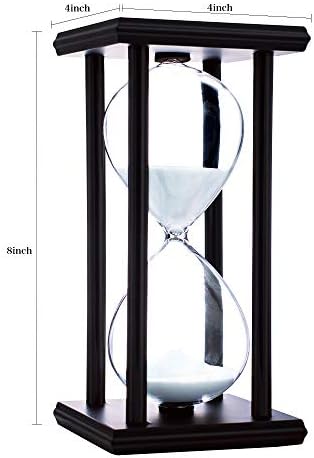 BELLAWARE Hourglass Timer with White Sand, 30 Minute Wooden Sand Timer