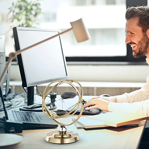 Hourglass Sand Timer, Hourglass Timer 60 Minutes, Large Metal 720° Rotating Hourglass, Brass Sand Clock 60 Min with Black Sand, Reloj De Arena 1 Hora, Gold 1 Hour Sandglass for Office Desk Home Gifts