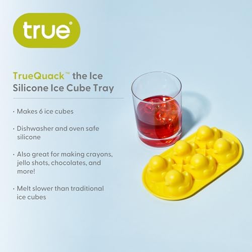 TrueZoo Quack the Ice Duck Ice Cube Tray, Easy Release Silicone Mold for Whiskey, Cocktails, Iced Tea, Jello Shots, Chocolates, Frozen Treats, Novelty Kitchen & Home Bar Gifts, Set of 1, Yellow