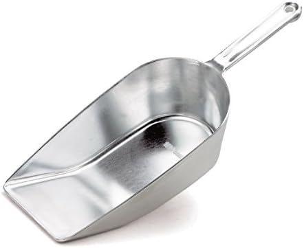 HIC Kitchen Flat Bottom Food Utility Scoop, 13.75-Inches, 350-Millimeters, Commercial-Grade Anodized Cast Aluminum
