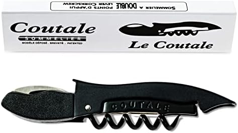 Le Coutale Waiters Corkscrew by Coutale Sommelier - Black - Two-Step Lever Action for Smooth Cork Pull - Wine Bottle Opener for Bartenders and Gifts - Sharp Micro Foil Cutter