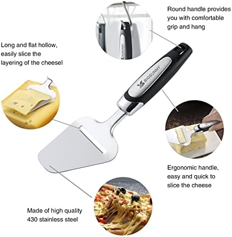 MSY BIGSUNNY Cheese Slicer, Heavy Duty Stainless Steel Cheese Plane Slicer Cheese Cutter with Non-slip Handle