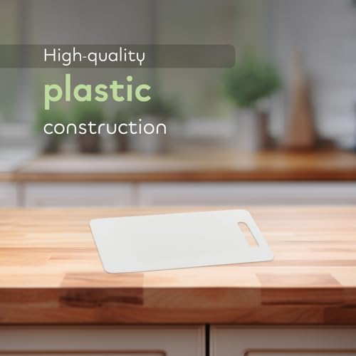 Luciano Housewares Durable Plastic Cutting Board, Chopping Board for Kitchen Use, Ideal for Cutting Vegetables, Fruits, and Meats, Kitchen Essentials, White, 13.25" x 10"
