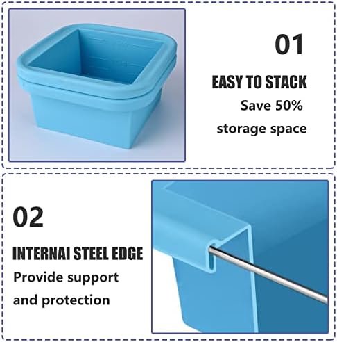 Soup Freezer Tray Silicone Freezer Tray with Lid - Easy Release Molds Containers for Food Storage & Freeze Soup, Broth, Stew or Sauce (1-Hole 4 Pack Thin)