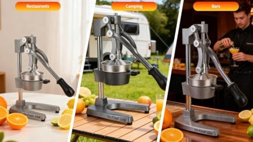 juice.Hand Press Juicer Machine, Manual Orange Juicer and Professional Citrus Juicer for Orange Juice Pom Lime Lemon Juice,Home and Commercial Extractors Squeezer, Easy to Clean, Gray (grey)