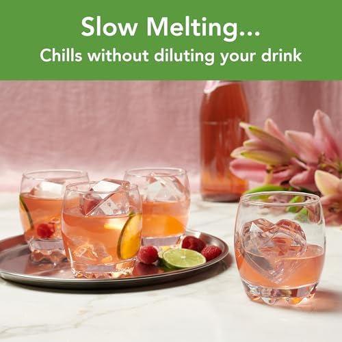 Tovolo Craft Ice Molds Set of 4 for Whiskey Bourbon Cocktails, Heart Diamond Rose Cheers Shaped Ice Cubes, Easy Fill Leak Proof Stackable Silicone Ice Molds Dishwasher Safe BPA Free Set Assorted