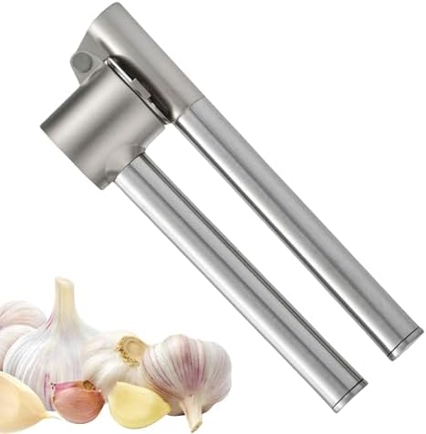 Heavy Duty Garlic Press, Handheld Garlic Mincer, 304 Stainless Steel Garlic Press, Ergonomic, Durable, No Hand Odor, Just Put It in the Bowl, Dishwasher Safe