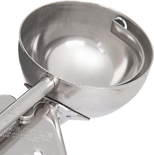Carlisle FoodService Products Disher Scoop with Black Handle – 1.3 oz Portion Scoop, Stainless Steel, Use For Restaurant or Catering, Use with Ergonomic Grooved, One-Piece Design