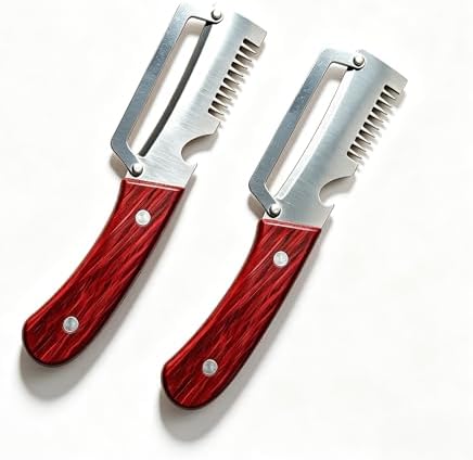Upgraded 3-in-1 Vegetable Peeler, Wooden Handle Stainless Steel Kitchen Peeler with Julienne Slicer and Bottle Opener, Multi-Functional Fruit Potato Veggie Kitchen Gadget (Left-Handed 2)