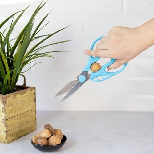 Strip-n-Snip™ - Herb Stripping Multi-use Scissors with Stainless Steel Blades (Blue)