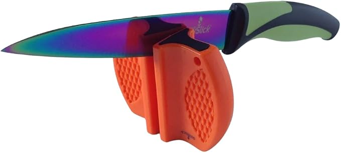 Knife Sharpener Compact And Portable For Easy Storage And Transport - Kitchen Knife Sharpener With Dual Stage Sharpening And Non-slip Base (orange, 3x2.25x1") - Pocket Knife Sharpener