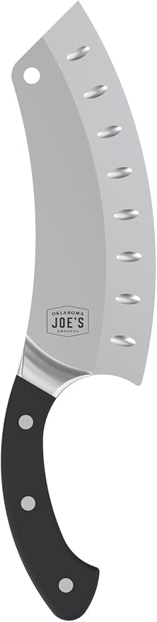 Oklahoma Joe's Blacksmith Cleaver & Chef Knife with Holster,Silver/Black