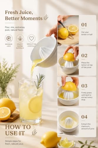 Lemon Squeezer Ceramic Citrus Juicer Bowl Manual Juicer Orange Juicer 18oz